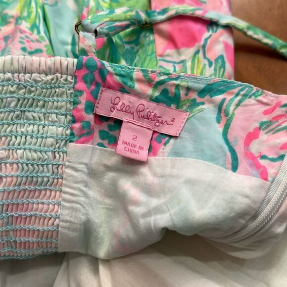 Lilly Pulitzer Womens Seasalt Blue On Parade Easton Dress 2 - Picture 11 of 15